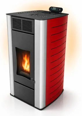 Immagine prodotto di NEMAXX® P18 Stufa a pellet idro 18 kW,300 m³,A+,BAFA,riscaldamento centralizzato,40 kg serbatoio,12,5 kW acqua,ECO,timer,WiFi Ready,rosso
