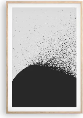 Produktbild von Gerahmtes Poster - Rahmen in heller Eiche - Abstraktion Schwarzweiß Geometrie - 61x91,5 cm - Wand Bild - Wanddeko - Wandbilder - Kunstposter - Wandposter - Bilderrahmen - Bilder - P2NPA61x91-4922
