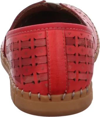 Produktbild von Gemini Damen Slipper Leder Mokassin mit Lochmuster und Wechselsohle 336380-02, Größe:38 EU, Farbe:Rot