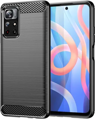 Produktbild von König Design Hülle kompatibel mit Xiaomi Poco M4 Pro 5G Kunststoff Soft Handyhülle - Handy Case Schwarz