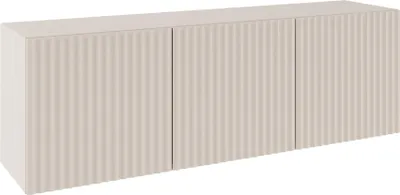 Produktbild von Selsey Sunds – TV-Lowboard mit geriffelten Lamellenfronten, 3-türig, Kaschmirbeige, 150 cm
