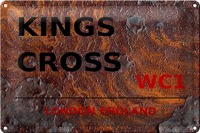 Produktbild von Blechschild London 30x20cm England Kings Cross WC1 Rost