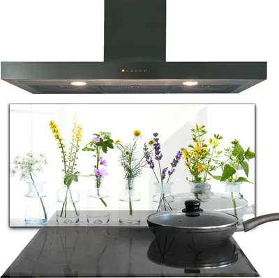Produktbild von Spritzschutz aus Glas Küchenrückwand - Wandschutz für Herd und Spüle - 140x70 cm - Natürliche Gesundheitskräuter