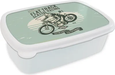 Produktbild von KitchenYeah® Lunchbox Brotzeit Brotdose 17x11 cm Motorrad - Retro - Zitat Kinder Brotzeitdose - Lunch Box - Kinder - Sandwich-Box - Schulbox - Lunch Boxen