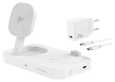 Obrázok produktu pre 4smarts Qi2, Vnútorný, AC, 5 V, Bezdrôtové nabíjanie, 1,5 m, Biela