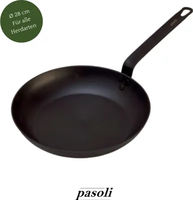 Produktbild von pasoli Bratpfanne Ø28cm - Kohlenstoffstahl Bratpfanne für alle Herdarten