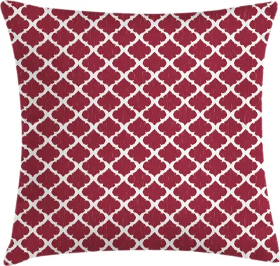 Produktbild von ABAKUHAUS Abstrakt Kissenbezug, Die Wiederholung und Fortsetzung Ikat Inspired Pattern Oriental Weinlese-Layout, 45 x 45 cm, Pale Maroon und Weiß