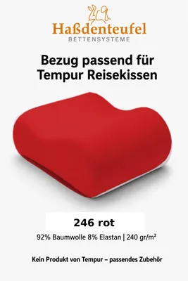 Produktbild von Kissenbezug passend für TEMPUR Reisekissen 25 x 31 x 10/7 cm – Baumwolle Elasthan