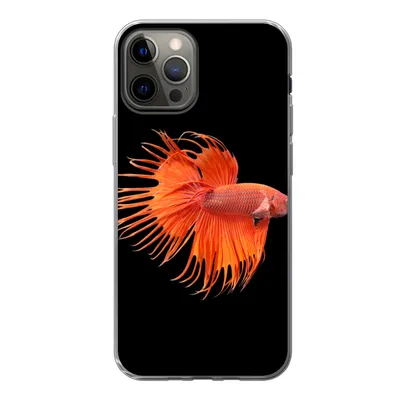 Produktbild von MuchoWow® Handyhülle Schutzhülle Hülle für iPhone 12 Pro Fische - Wilde Tiere - Schwarz Silikon Softcase Handy Hülle - Abdeckung