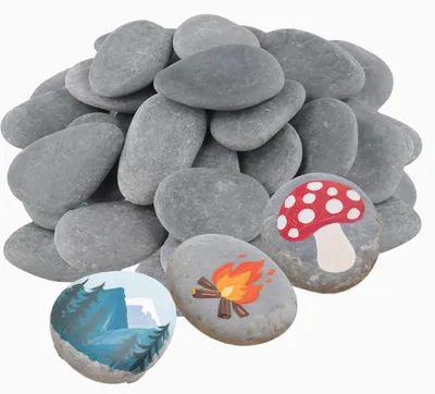 30 Flusskiesel 5-8 cm zum Bemalen, glatte Steine für DIY
