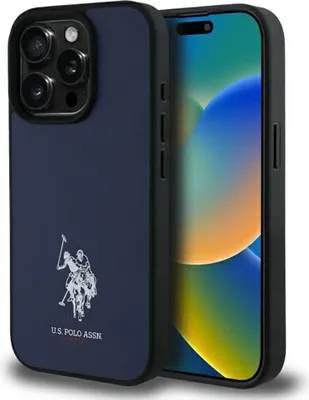 Produktbild von Us Polo Ushcp15Xpgev Iphone 15 Pro Max 6,7" Granatowy/Navy Leder Gestickt Dh Farbe