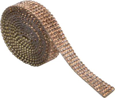 Productafbeelding van 5 rijen, 1 meter, strassbeslagband met warmtefixatie, kristalketting, accessoire voor kleding, decoratie (kristalgoud)