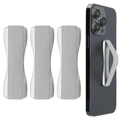 Produktbild von kwmobile Smartphone Fingerhalter 3 Set - Handy Halter Griff Halterung Einhandbedienung - 3x Handyhalter in Silber