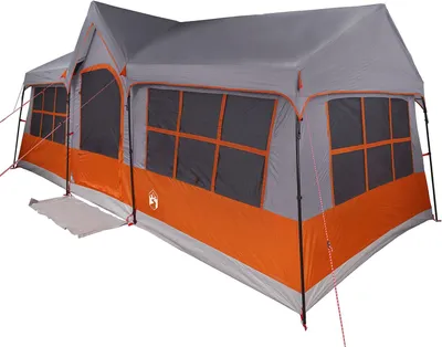 Produktbild von Möbel Campingzelt mit Fenstern Grau und Orange 12-Personen Wasserdicht - Campingzelte 4100702