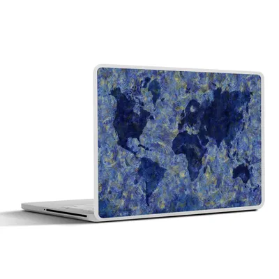 Produktbild von MuchoWow® Laptop Aufkleber Sticker Cover Weltkarte - Van Gogh - Gemälde 30x22 cm - Laptop-Sticker