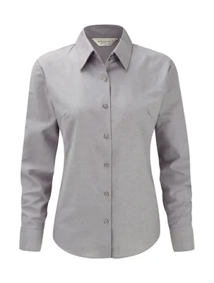 Produktbild von Russel Damen Business Oberteil Bluse T-Shirt Oberteil Shirt langarm, Größe:3XL (46), Farbe:Silber