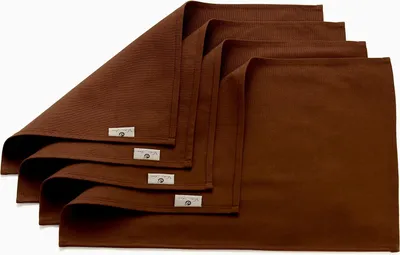 Produktbild von Vivi Idee 4er Tischsets Platzset 100% Baumwolle Platzdeckchen Stoff abwaschbar Handgenäht 52x33cm (Schokobraun)
