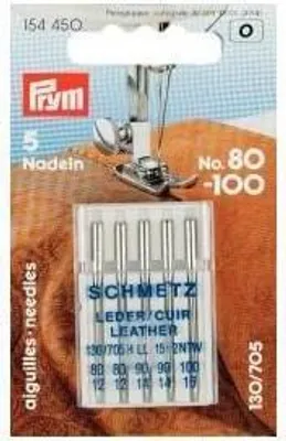 Produktbild von Prym Nähmaschinennadeln mit Flachkolben für Leder 80 - 100 5 Stück