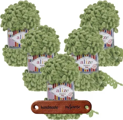 Produktbild von 5 x ALIZE Puffy Fine 485 Turle Green mit Label