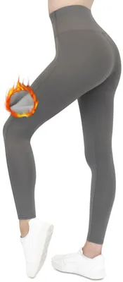 Produktbild von Thermoleggings Damen mit Fleece Gefütterte Thermo Leggings für Winter High Waist Strumpfhose Kuschelig Warm Elastisch Sport, Größe 2XL/3XL