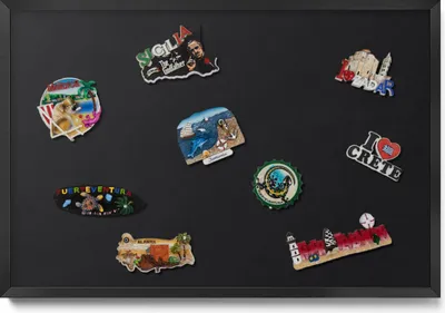Produktbild von Magnetboard 60x40 cm – Schwarzer Rahmen – Farbe Schwarz – Weißwandtafel, Magnetische Tafel – Büro, Magnetpinnwand
