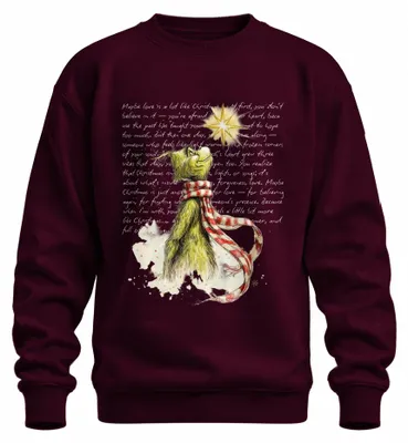 Immagine prodotto di Forse l'amore è proprio come il Natale: felpa unisex divertente con il Grinch, bordeaux, 3XL