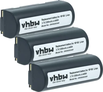 Produktbild von vhbw 3x Akku kompatibel mit Kodak DC4800 Kamera (1200 mAh, 3,7 V, Li-Ion)