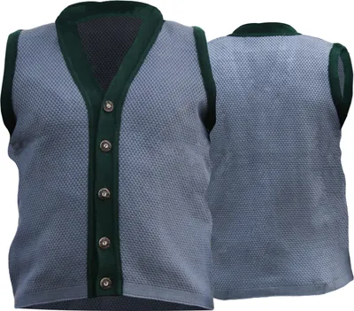 Produktbild von Trachten Janker Strickweste Tracht Weste janker grau/grün, Größe:2XL
