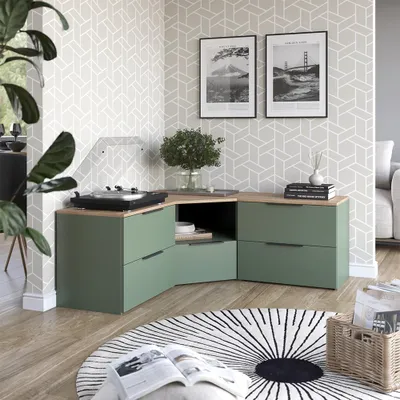 Zdjęcie produktu dla Ściana w salonie Vicco Wido Zielony 3 części, Model 58553