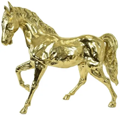 Immagine prodotto di Casa Padrino figura in bronzo cavallo oro 80 x 20 x h. 70 cm - Scultura in bronzo - Figura decorativa - Accessori decorativi - Collezione lusso