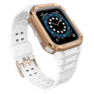 Produktbild von Schutzband Band mit Gehäuse für Apple Watch 7/6/5/4/3/2/Se 41/40/38Mm Weiß