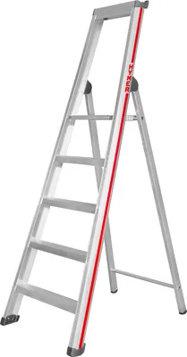 Zdjęcie produktu dla Drabina Hymer z platformą, dostęp jednostronny, 5 stopni, wysokość opuszczania 1,79 m, wysokość zasięgu 3,14 m, waga 6,6 kg