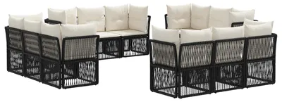 Produktbild von vidaXL Gartensofa-set 12 pcs Schwarz Poly-Rattan