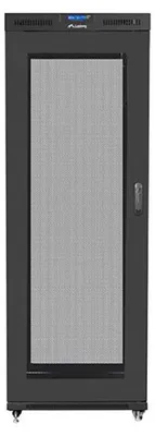 Produktbild von Lanberg FF01-8242-23BL, Freistehendes Gestell, 42U, 1200 kg, Sperrschloss, Verbessertes Kabelmanagement, Lenkrollen