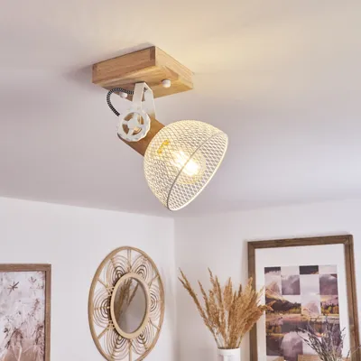 Produktbild von Cotes »Cotes« Wandlampe aus Holz/Metall in Natur/Weiß m. Lichteffekt