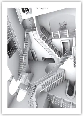 Produktbild von Poster - Poster ohne Rahmen - Wissenschaft Illusion Treppen - 50x70 cm - Wand Bild - Wanddeko - Wandbilder - Kunstposter - Wandposter - Bilder - Kunstdruck - Wandbild - P2XPA50x70-4277