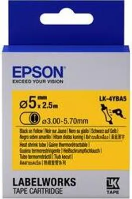Immagine prodotto di Epson LabelWorks LK-4YBA5 - Nero su giallo - Rotolo (0,3 cm x 2,5 m) 1 rotolo(i) - per LabelWorks LW-1000, 300, 400, 600, 700, 900, K400, Z5000, Z5010, Z700, Z710, Z900