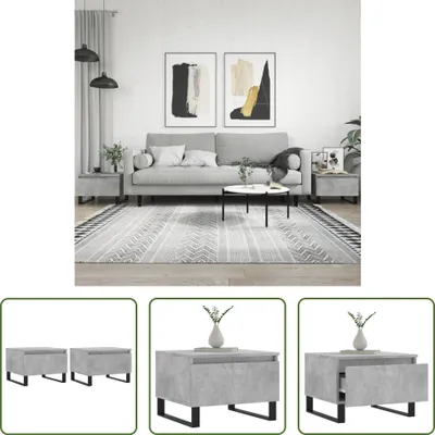 Produktbild von The Living Store Couchtische 2 Stk. Betongrau 50x46x35 cm Holzwerkstoff