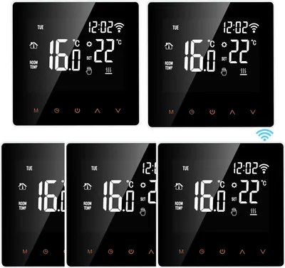 Produktbild von 5X WiFi Thermostat Digital LCD Raumthermostat für 16A Elektroheizung Fußbodenheizung Woche Programmierbare Thermostat  Innenthermometer Temperaturregler Wandthermostat für Home School Office Hotel
