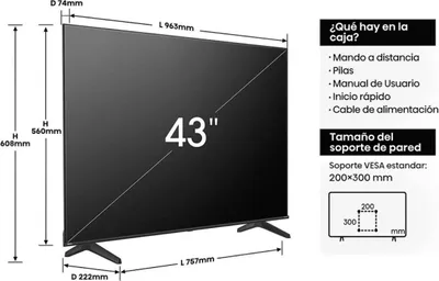 Produktbild von Hisense Fernseher 43 Zoll 4K Ultra HD Sprachassistenten Game Mode Plus 43A6N