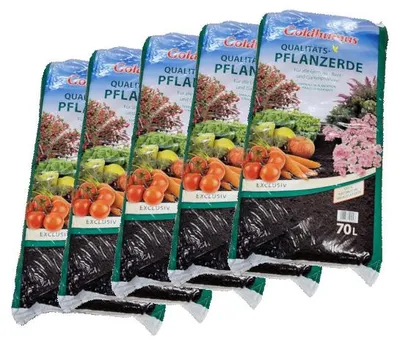 Produktbild von Goldhumus Qualitäts-Pflanzerde 5x70 Liter Hülskamp Erde