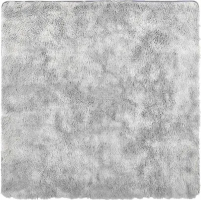 Image de vidaXL Tapis Shaggy à haut velours NAVARRA gris argenté 120x120 cm Polyester