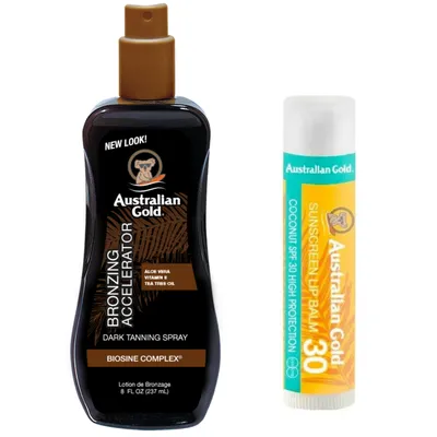 Immagine prodotto di Spray dorato australiano acceleratore di abbronzatura + rossetto
