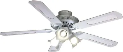 Immagine prodotto di Ventilatore da soffitto reversibile FARELEK BALEARES - Ø 132 cm, 5 pale bianche / condotti bianchi + illuminazione