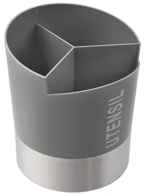 Produktbild von Zeller Utensilienhalter, Edelstahl/Kunststoff, grau Ø14,5x17