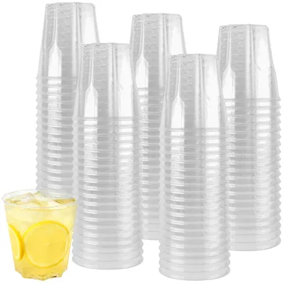 120 transparente Hartplastikbecher 0,2 l, wiederverwendbar, Partybecher