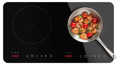 Induktionskochplatte 3500 W, 2 Zonen, tragbar, Touch-Steuerung