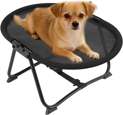 Produktbild von Hundebett erhöht - Haustiere Hängematte - Außen Schlaf - Rutschfeste Basis - 57 x 41 x 26 cm - Grau