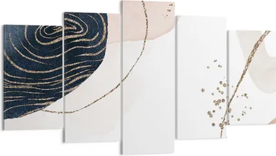 Produktbild von Bild auf Leinwand - Leinwandbild - 5 Teile - Abstraktion Modern Grafik - 160x85cm - Wand Bild - Wanddeko - Wandbilder - Leinwanddruck - Bilder - Wanddekoration - Leinwand bilder - EA160x85-4217