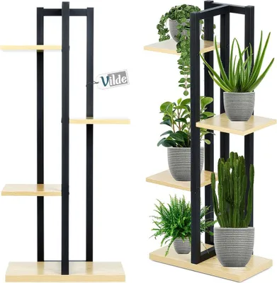 Obrázek produktu pro Stojan na květiny Vilde Stojan na květiny na schodišti Sloup na květiny Kovový sloup na květiny se 4 patry 93 cm